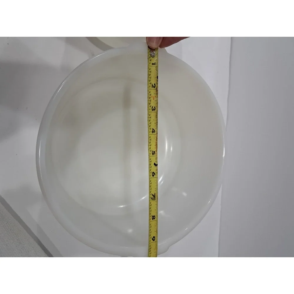 2 VINTAGE‎ Glasbake 20CJ  Fire King For Sunbeam White Milk Glass Mixing Bowls